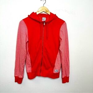 Nike Women Sportswear Gym Vintage Full-Zip Hoodie Red Long Sleeve‎ Size Small